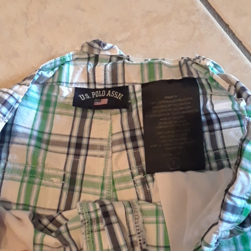 DONATED US POLO ASSN. Plaid Boys Shorts Sz 7. - Picture 4 of 4